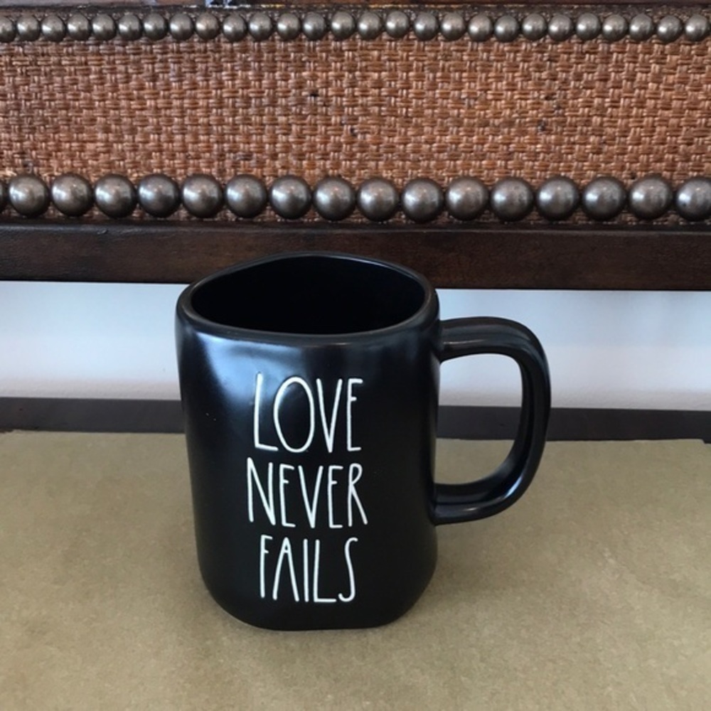 Rae Dunn - 3/$48 - ‘Love Never Fails’ ceramic mug NWT Firm!